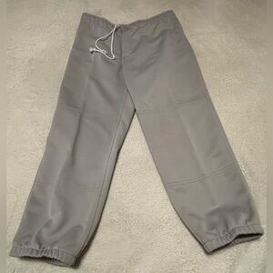 Mizuno Adult Women's Baseball Pants Size Medium Solid Gray Mid Rise Cuffed READ